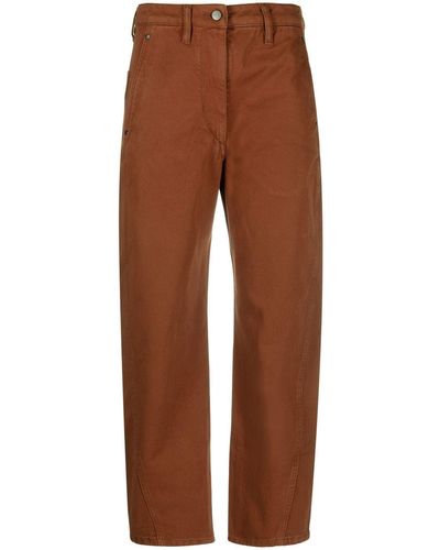 Lemaire Cropped Straight-leg Trousers - Brown
