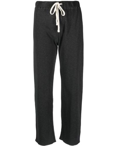 James Perse Cropped Jersey Track Pants - Black