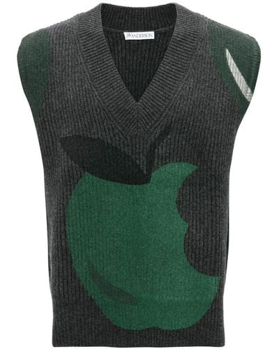 JW Anderson Apple Chunky-knit Vest Jumper - Green