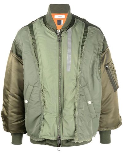 Facetasm Layered Ma-1 Bomber Jacket - Green