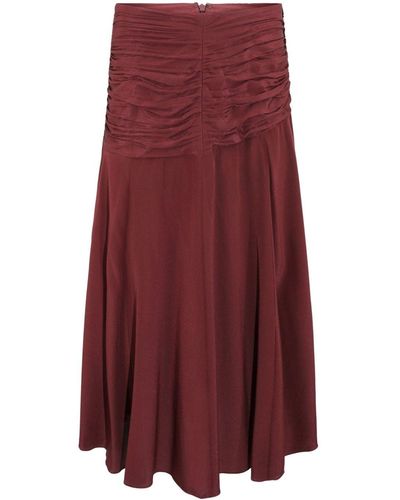 Ulla Johnson Imani Ruched Midi Skirt - Purple