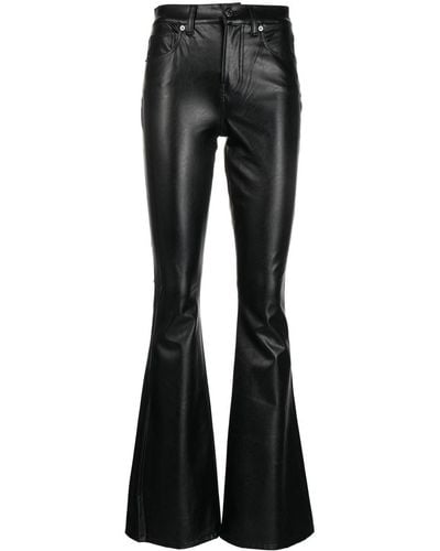Veronica Beard Beverly Faux-leather Flared Trousers - Black