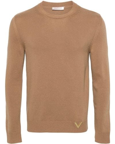 Valentino Garavani Vlogo Virgin Wool Sweater - Brown