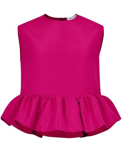 Nina Ricci Bow-detailing Peplum Top - Purple