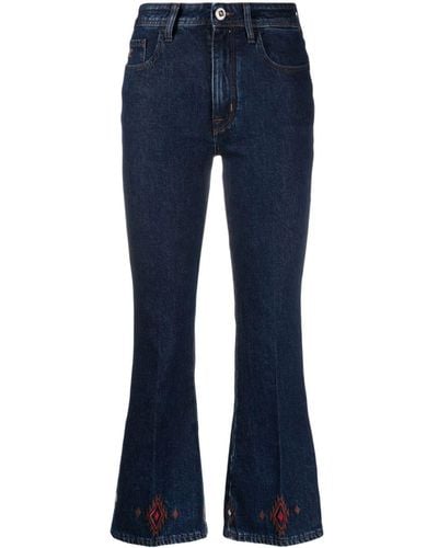 Jacob Cohen Bestickte Cropped-Jeans - Blau
