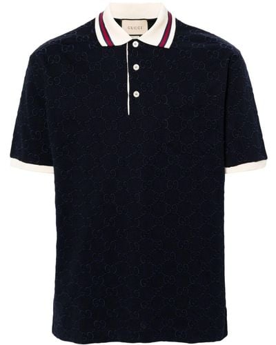 Gucci Katoenen Poloshirt Met Borduurwerk - Blauw