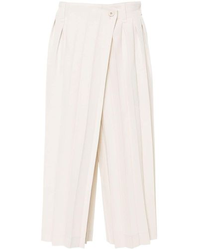 Homme Plissé Issey Miyake Edge Ensemble Pleated Cropped Trousers - White
