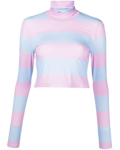 Cynthia Rowley Striped Roll Neck Knitted Top - White
