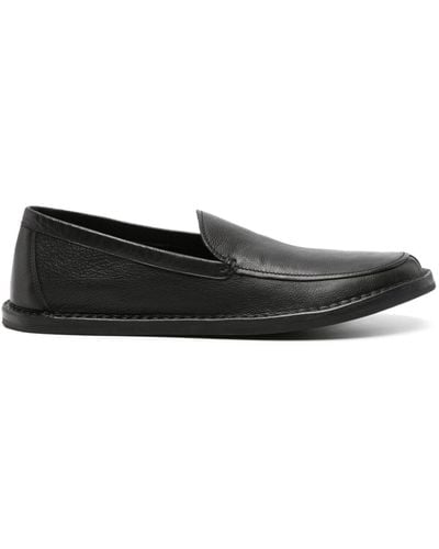 The Row Cary V1 Leather Loafers - Black