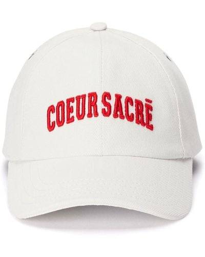 Ami Paris Cappello da baseball con ricamo Coeur Sacré - Bianco
