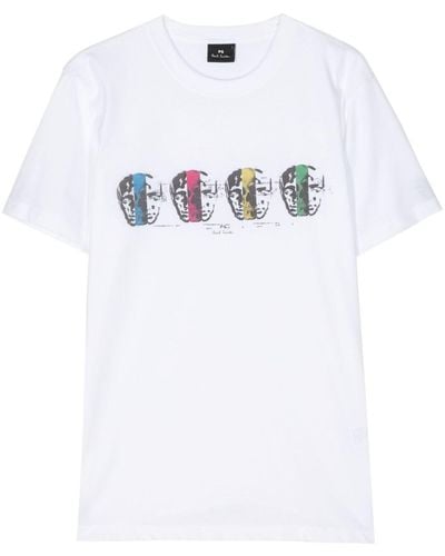 PS by Paul Smith T-Shirt mit Opposite Skull-Print - Weiß