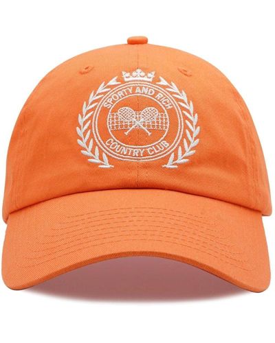 Sporty & Rich Open Crest-embroidery Cap - Orange