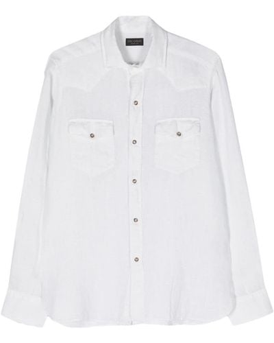 Dell'Oglio Classic-collar Linen Shirt - White
