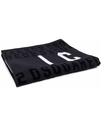 DSquared² Asciugamano con stampa - Nero