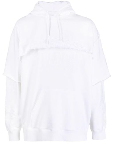Givenchy Layered Drawstring Cotton Hoodie - White