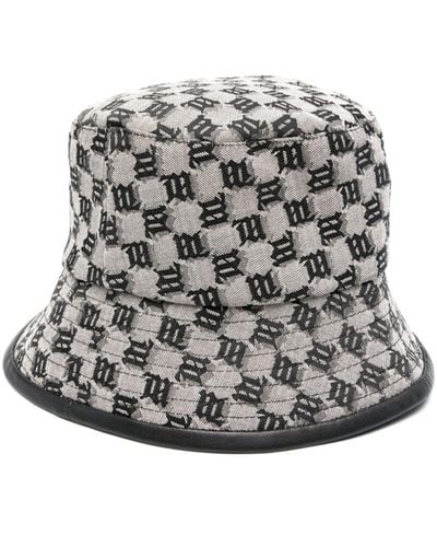 MISBHV Monogram-jacquard Bucket Hat - Grey