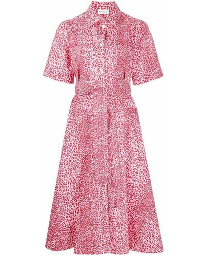 P.A.R.O.S.H. Leopard-print Cotton Midi Dress - Pink