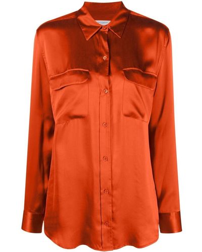 Equipment Long-sleeve Silk Shirt - Orange