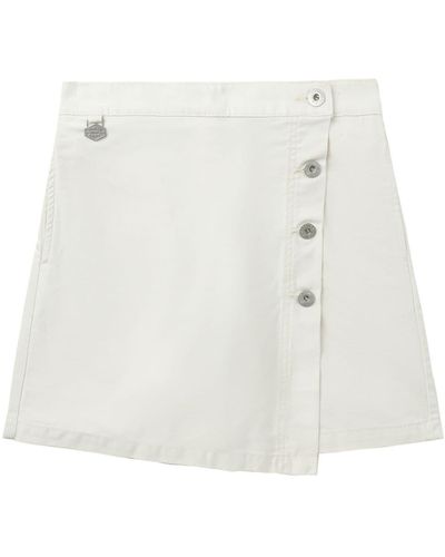 Chocoolate Short en jean à design portefeuille - Blanc