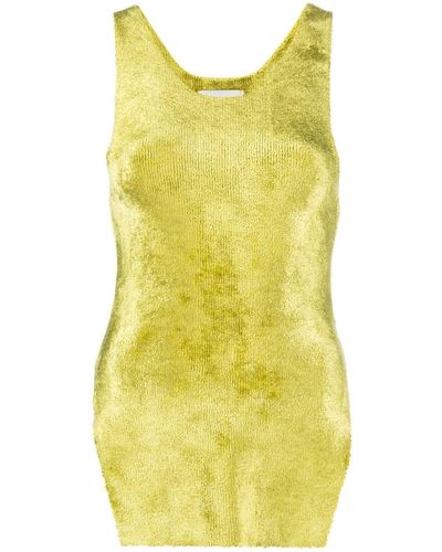 Nanushka Side-slit Knitted Top - Yellow