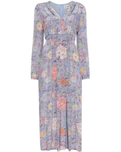 RIXO London Midi-jurk Met Bloemenprint - Wit