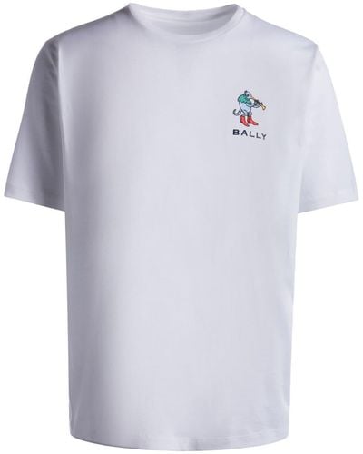 Bally T-shirt en coton à logo brodé - Blanc