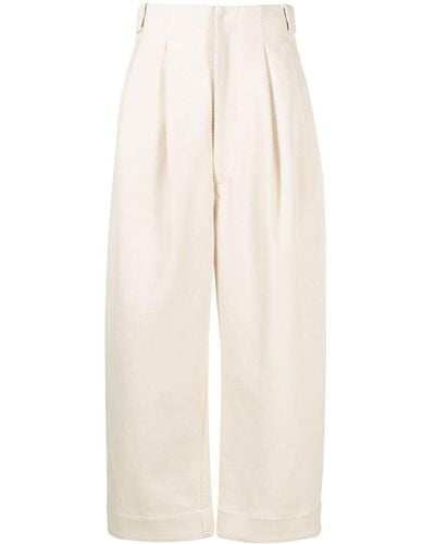 Lauren Manoogian Wide-leg Twill Cotton Trousers - White