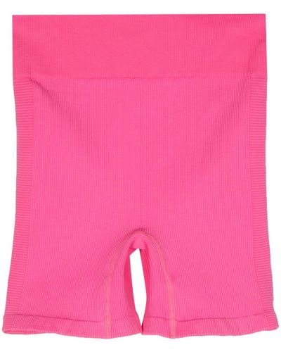 The Upside Ribbed Seamless Compression Shorts - Pink