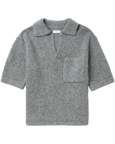 ERL Speckle-knit Polo Shirt - Gray
