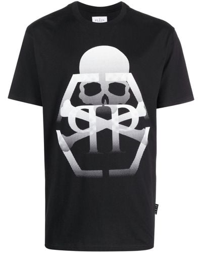 Philipp Plein Skull & Bones Tシャツ - ブラック