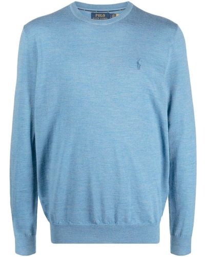 Polo Ralph Lauren Sweat en laine à logo brodé - Bleu