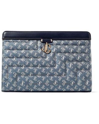 Jimmy Choo Avenue Quilted Pouch - Blue