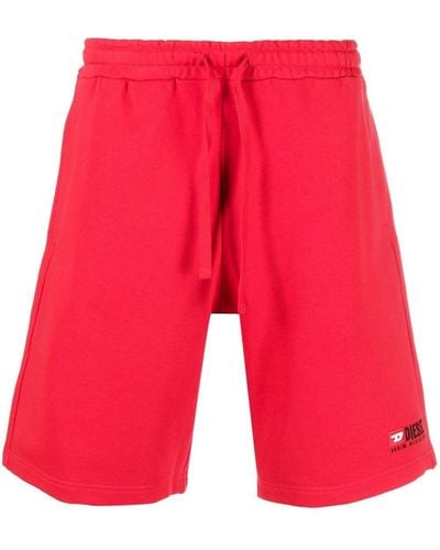 DIESEL Shorts sportivi P-Crown-Div con ricamo - Rosso