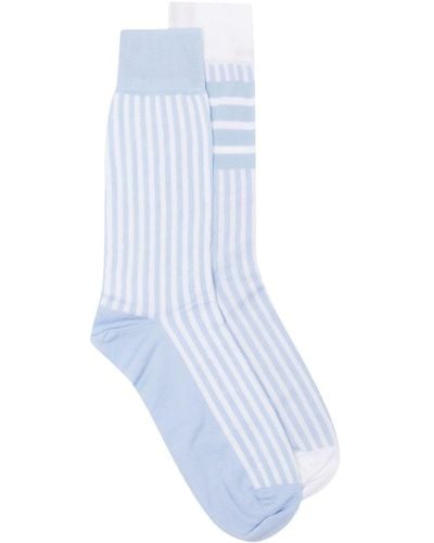 Thom Browne Rwb Striped Socks - Blue