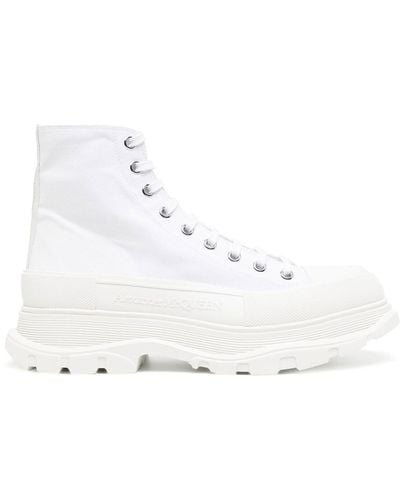 Alexander McQueen Lace-up Ankle Boots - White