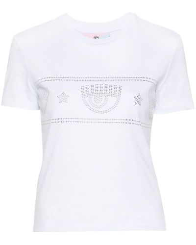 Chiara Ferragni T-Shirt mit Nieten - Weiß