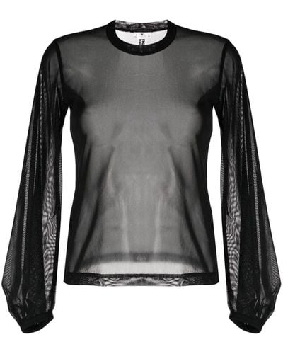Noir Kei Ninomiya Long-sleeve Sheer T-shirt - Black