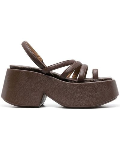 Marsèll Sling-back Leather Sandals - Brown