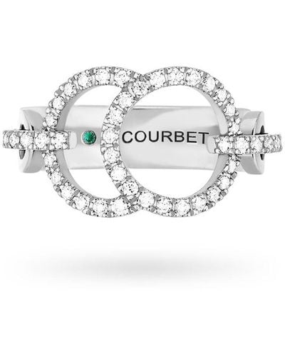 COURBET 18kt Recycled White Gold Celeste Full Pavé Laboratory-grown Diamond Set Ring - Metallic