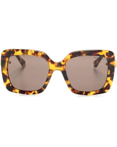 Swarovski Tortoiseshell-effect Oversize-frame Sunglasses - Brown