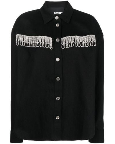 ROTATE BIRGER CHRISTENSEN Camisa con detalles de cristal - Negro