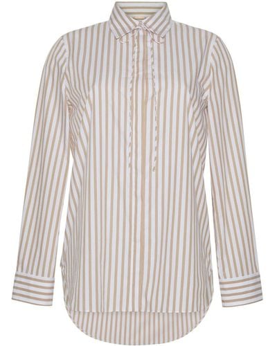 Adam Lippes Striped Cotton-poplin Shirt - White