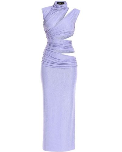 De La Vali Mahogany Crystal-embellishment Maxi Dress - Purple