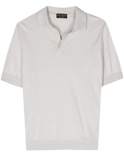 Dell'Oglio Poloshirt mit offenem Kragen - Weiß