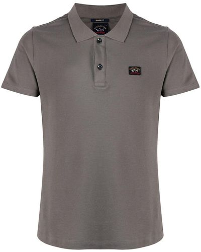Paul & Shark Logo-patch Cotton Polo Shirt - Gray