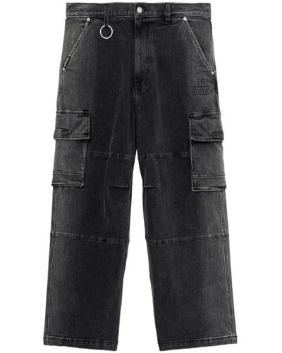 Izzue Weite Jeans mit aufgesetzten Taschen - Grau