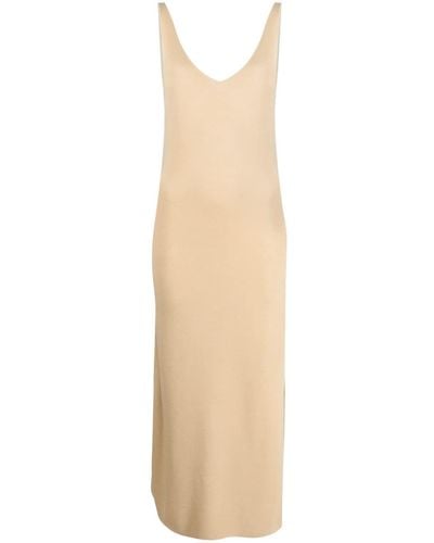 JOSEPH V-neck Sleeveless Long Dress - Natural