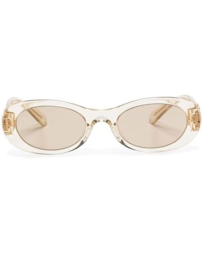 Miu Miu Miu Glimpse Oval-frame Sunglasses - Natural
