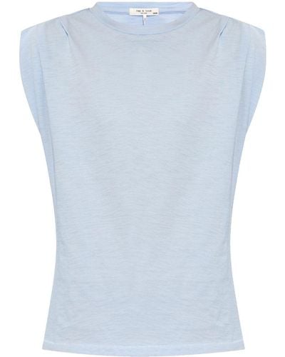 Rag & Bone Gathered-detail Cotton Vest - Blauw