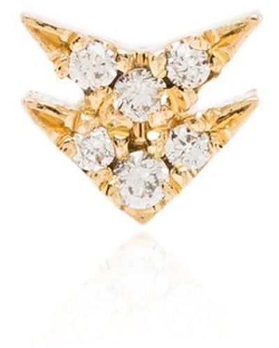 Lizzie Mandler 18kt Gelbgoldcreole mit einem Diamanten - Mettallic